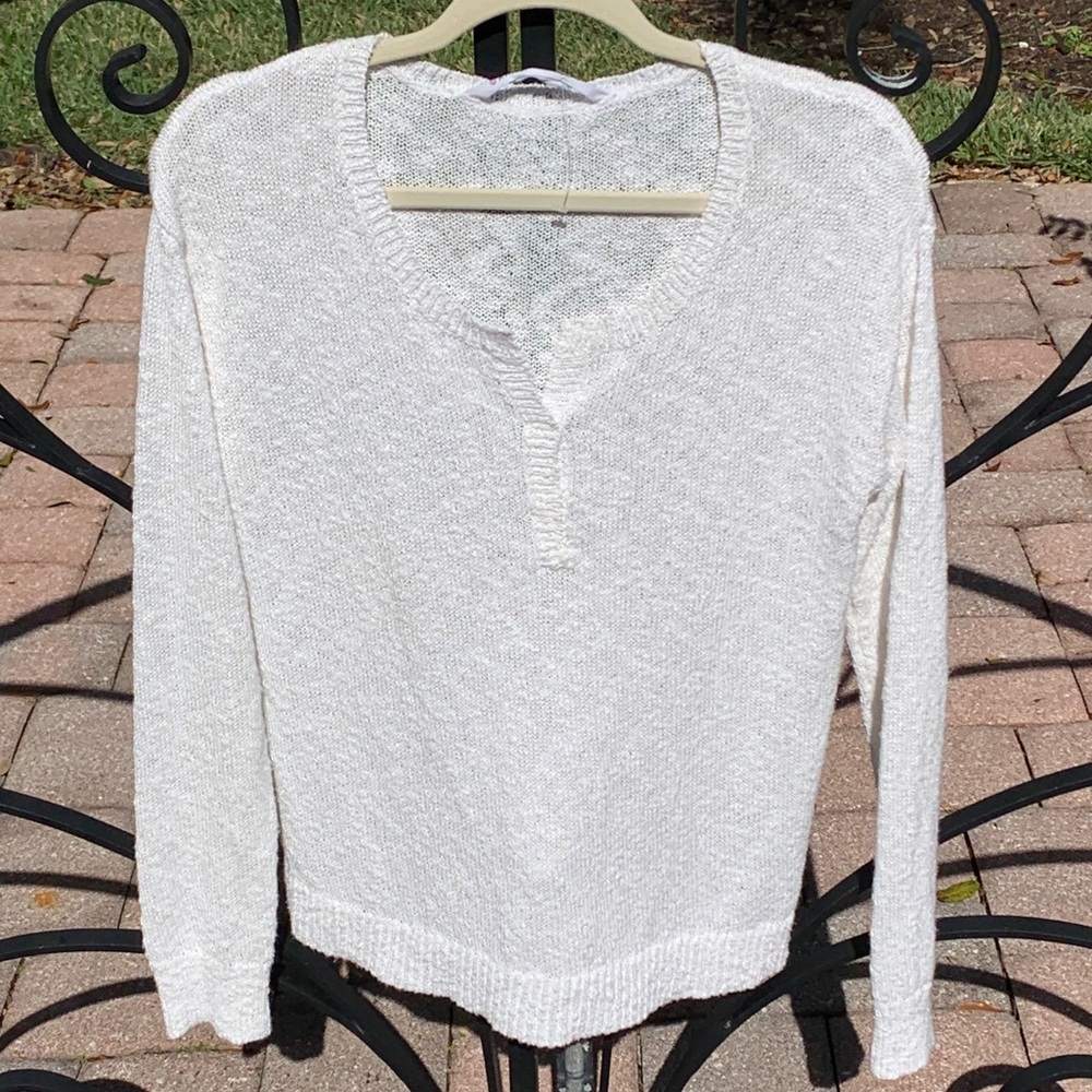 Athleta Weekend Pullover Sweater Split Vneck I Si… - image 1